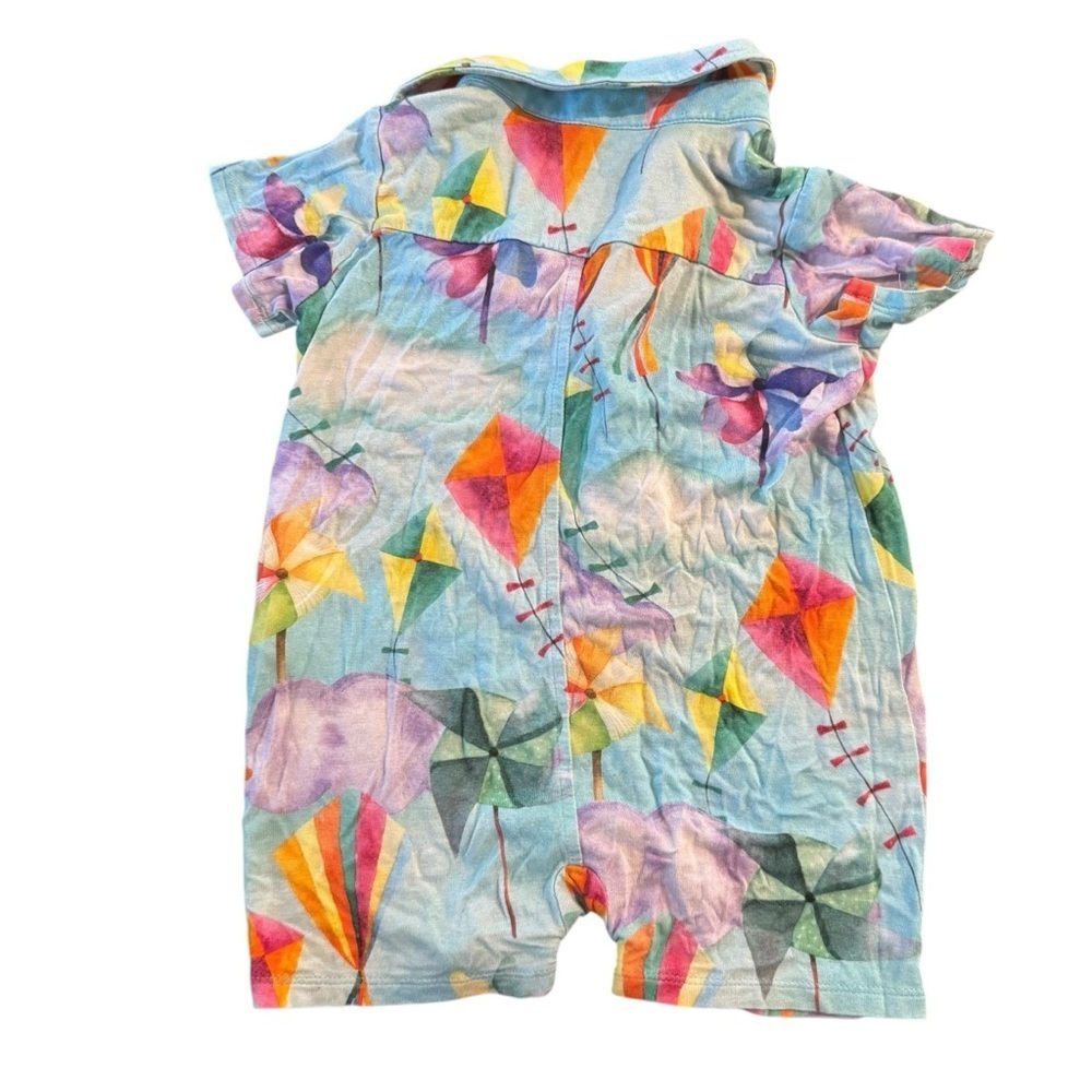 Posh Peanut Bamboo Romper Ryder Short Sleeve Collared Henley Baby Boy Girl 6-9M - Picture 4 of 5